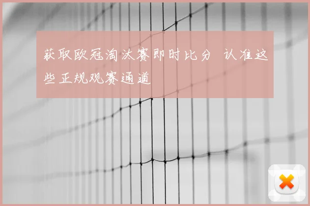 获取欧冠淘汰赛即时比分 认准这些正规观赛通道